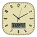 12 inch MDF wooden wall clock with LCD display